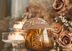 PLACE CARDS / TABLE CARDS Acrylic Gold Clear / Wood 3D Rustic Arch Place Card with Stand, modern wood Name Cards, Premium Arch Golden Seating Cards, Wooden Gold mirror Escort Cards, Boho Natural Place Cards15