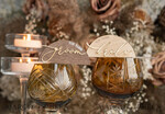 PLACE CARDS / TABLE CARDS Acrylic Gold Clear / Wood 3D Rustic Arch Place Card with Stand, modern wood Name Cards, Premium Arch Golden Seating Cards, Wooden Gold mirror Escort Cards, Boho Natural Place Cards15