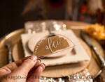PLACE CARDS / TABLE CARDS Acrylic Gold Clear / Wood 3D Modern Arch Acrylic Gold Place Cards, Wedding Place Cards, Arch Clear Name Card, Premium Luxury Seating Cards, Editable Text Escort Card, White Print Name Cards16