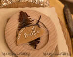 PLACE CARDS / TABLE CARDS Acrylic Gold Clear / Wood 3D Modern Arch Acrylic Gold Place Cards, Wedding Place Cards, Arch Clear Name Card, Premium Luxury Seating Cards, Editable Text Escort Card, White Print Name Cards16