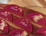 PLACE CARDS / TABLE CARDS Acrylic Gold Clear / Wood 3D Acrylic Arch Burgundy Flat Place Card, Clear Acrylic and Gold Flat Place Card, Maroon Gold Plexi Flat Place Card, Marsala Luxury Wedding Table Decor, White Text14