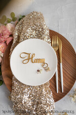 PLACE CARDS / TABLE CARDS Acrylic Gold Clear / Wood 3D Custom Elegant Gold Acrylic Place Card, Engraved Name Premium Luxury Seating Card, 3D Gold Acrylic Wedding Escort Cards, Luxury Gold Acryl Wedding Place Cards29