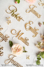 PLACE CARDS / TABLE CARDS Acrylic Gold Clear / Wood 3D Custom Elegant Gold Acrylic Place Card, Engraved Name Premium Luxury Seating Card, 3D Gold Acrylic Wedding Escort Cards, Luxury Gold Acryl Wedding Place Cards29