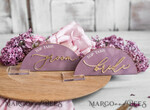 PLATZKARTEN / TISCHKARTEN  
 Acrylgold klar / Holz 3D Modernes Mauve Arch Acryl Platzkarte mit Ständer, Premium Hochzeitsplatzkarten, klare Acryl Namenskarten, luxuriöse Sitzkarten, goldene 3D Gästennamen, bearbeitbarer Text12