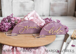 PLATZKARTEN / TISCHKARTEN  
 Acrylgold klar / Holz 3D Modernes Mauve Arch Acryl Platzkarte mit Ständer, Premium Hochzeitsplatzkarten, klare Acryl Namenskarten, luxuriöse Sitzkarten, goldene 3D Gästennamen, bearbeitbarer Text12
