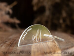 PLACE CARDS / TABLE CARDS Acrylic Gold Clear / Wood 3D Modern Arch Acrylic Place Card with Stand, Arch Clear Name Cards, Premium Luxury Seating Cards, Transparent Acryl Escort Cards, White Printout Glass Place Cards11