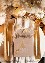 PLACE CARDS / TABLE CARDS Acrylic Gold Clear / Wood 3D Acrylic Arch Beige Flat Place card, Clear Acrylic and gold Flat Place card, Nude Gold Plexi Flat Place card, Tan Luxury Wedding Table Decor, Earthy Wedding Sign14