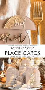 PLACE CARDS / TABLE CARDS Acrylic Gold Clear / Wood 3D Acrylic Arch Beige Flat Place card, Clear Acrylic and gold Flat Place card, Nude Gold Plexi Flat Place card, Tan Luxury Wedding Table Decor, Earthy Wedding Sign14