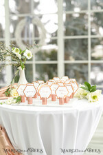 PLACE CARDS / TABLE CARDS Luxury Premium Glitter/ Gold/ Silver/ Rose Gold Elegant Geometric Copper Wedding Place Cards, Modern Name Tags for Your Wedding Tables, Unique Wedding Stationery, Copper foil printout, Custom Escort Cards9