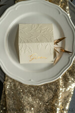 PLACE CARDS / TABLE CARDS Luxury Premium Glitter/ Gold/ Silver/ Rose Gold Elegant Embossed Ivory Wedding Place Card with Gold Printout, Delicate Name Tags, Romantic Ivory Wedding Stationery, Luxury Real Gold Foil Wedding Place Cards4