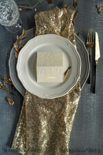 PLACE CARDS / TABLE CARDS Luxury Premium Glitter/ Gold/ Silver/ Rose Gold Elegant Embossed Ivory Wedding Place Card with Gold Printout, Delicate Name Tags, Romantic Ivory Wedding Stationery, Luxury Real Gold Foil Wedding Place Cards4