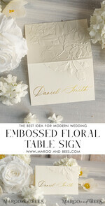 PLACE CARDS / TABLE CARDS Luxury Premium Glitter/ Gold/ Silver/ Rose Gold Elegant Embossed Ivory Wedding Place Cards, Small Table Cards with Gold Foil Border, Tent Cards, Escort Cards, Name Cards, Ecru Table name cards, Personalized wedding decor, Editable Text6