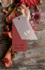 PLACE CARDS / TABLE CARDS Luxury Premium Glitter/ Gold/ Silver/ Rose Gold Modern Burgundy Wedding Place Cards, Copper Place Cards with Gold Printout, Elegant Name Tags for Your Wedding Tables, Romantic Wedding Stationery, Custom Text3