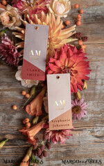 PLACE CARDS / TABLE CARDS Luxury Premium Glitter/ Gold/ Silver/ Rose Gold Modern Burgundy Wedding Place Cards, Copper Place Cards with Gold Printout, Elegant Name Tags for Your Wedding Tables, Romantic Wedding Stationery, Custom Text3