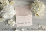 PLACE CARDS / TABLE CARDS Luxury Premium Glitter/ Gold/ Silver/ Rose Gold Elegant Embossed Blush Wedding Place Cards, Small Table Cards with Gold Foil Border, Tent Cards, Escort Cards, Name Cards, Ecru Table name cards, Personalized wedding decor, Editable Text5