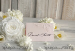 PLACE CARDS / TABLE CARDS Luxury Premium Glitter/ Gold/ Silver/ Rose Gold Elegant Embossed Blush Wedding Place Cards, Small Table Cards with Gold Foil Border, Tent Cards, Escort Cards, Name Cards, Ecru Table name cards, Personalized wedding decor, Editable Text5