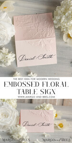 PLACE CARDS / TABLE CARDS Luxury Premium Glitter/ Gold/ Silver/ Rose Gold Elegant Embossed Blush Wedding Place Cards, Small Table Cards with Gold Foil Border, Tent Cards, Escort Cards, Name Cards, Ecru Table name cards, Personalized wedding decor, Editable Text5