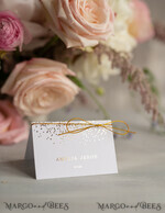 PLACE CARDS / TABLE CARDS Luxury Premium Glitter/ Gold/ Silver/ Rose Gold Gold foil Wedding Place Cards, White Wedding Escort Card, with Gold Twine, Elegant place cards, Table name cards, Personalized wedding decor, Editable Text4