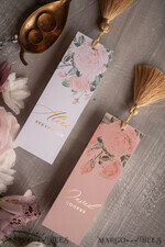 PLACE CARDS / TABLE CARDS Luxury Premium Glitter/ Gold/ Silver/ Rose Gold Elegant Wedding Escort Card with Gold Tassel, Gold Foil Printout with Flowers, Romantic Tassel Wedding Place Card, Blush Pink Name Cards, Custom Text Place Card4