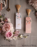 PLACE CARDS / TABLE CARDS Luxury Premium Glitter/ Gold/ Silver/ Rose Gold Elegant Wedding Escort Card with Gold Tassel, Gold Foil Printout with Flowers, Romantic Tassel Wedding Place Card, Blush Pink Name Cards, Custom Text Place Card4