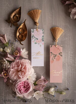 PLACE CARDS / TABLE CARDS Luxury Premium Glitter/ Gold/ Silver/ Rose Gold Elegant Wedding Escort Card with Gold Tassel, Gold Foil Printout with Flowers, Romantic Tassel Wedding Place Card, Blush Pink Name Cards, Custom Text Place Card4