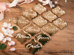 PLACE CARDS / TABLE CARDS Luxury Premium Glitter/ Gold/ Silver/ Rose Gold Gold Acrylic Place Cards, 3D Gold Luxurious Wedding Seating Name Card, Elegant Acrylic Wedding Name Tags, Custom Laser Engraved Escort Cards, Editable Text 13