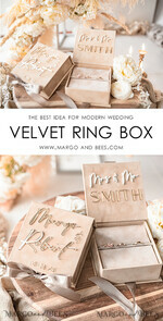 RINGTRÄGERBOXEN & KISSEN Samtkästchen für den Trauungszeremonie Beige Pink Goldene Samt Hochzeitsringbox für die Zeremonie, Ringbox für die Hochzeitszeremonie 3 Ringe Samt, Boho Glam Hochzeitsringboxen für ihn und sie, Luxus Samt Ringbox doppelt in benutzerdefinierten Farben.18