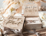 RINGTRÄGERBOXEN & KISSEN Samtkästchen für den Trauungszeremonie Beige Pink Goldene Samt Hochzeitsringbox für die Zeremonie, Ringbox für die Hochzeitszeremonie 3 Ringe Samt, Boho Glam Hochzeitsringboxen für ihn und sie, Luxus Samt Ringbox doppelt in benutzerdefinierten Farben.18