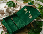 RINGTRÄGERBOXEN & KISSEN Samtkästchen für den Trauungszeremonie Grüne goldene Samt-Ringbox für die Zeremonie, Ringbox für die Hochzeitszeremonie mit 3 Ringen aus Samt, Boho Glam Hochzeitsringboxen für ihn und sie, luxuriöse Samt-Ringbox doppelt in benutzerdefinierten Farben.16
