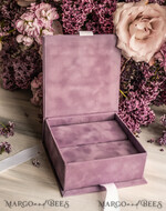 RINGTRÄGERBOXEN & KISSEN Samtkästchen für den Trauungszeremonie Ringbox für die Hochzeitszeremonie 3 Ringe, Blush Pink Goldenen Samt Hochzeitsringbox für die Zeremonie, Boho Glam Hochzeitsringboxen für ihn und sie, Luxuriöse Samt-Ringbox doppelt, kundenspezifische Farben.13