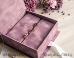 RINGTRÄGERBOXEN & KISSEN Samtkästchen für den Trauungszeremonie Ringbox für die Hochzeitszeremonie 3 Ringe, Blush Pink Goldenen Samt Hochzeitsringbox für die Zeremonie, Boho Glam Hochzeitsringboxen für ihn und sie, Luxuriöse Samt-Ringbox doppelt, kundenspezifische Farben.13
