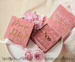 RINGTRÄGERBOXEN & KISSEN Samtkästchen für den Trauungszeremonie Rosa Goldenes Samt Hochzeitsringbox für die Zeremonie, Ringbox für die Hochzeitszeremonie 3 Ringe Samt, Boho Glam Hochzeitsringboxen für ihn und sie, Luxuriöse Samt Ringbox doppelte individuelle Farben9