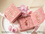 RINGTRÄGERBOXEN & KISSEN Samtkästchen für den Trauungszeremonie Rosa Goldenes Samt Hochzeitsringbox für die Zeremonie, Ringbox für die Hochzeitszeremonie 3 Ringe Samt, Boho Glam Hochzeitsringboxen für ihn und sie, Luxuriöse Samt Ringbox doppelte individuelle Farben9
