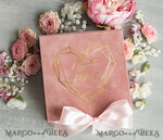 RING BEARER BOXES & PILLOWS Velvet ring box for wedding ceremony Elegant Velvet blush pink Wedding rings Box, Glamour gold Wedding rings Box, Elegant Acrylic  Wedding Box velvet blusch Pink Wedding rings Box12