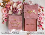RINGTRÄGERBOXEN & KISSEN Samtkästchen für den Trauungszeremonie Personalisierte Hochzeitsbox für ihn und sie, Handgemachtes Hochzeitsringkissen • Glitzer Ringträgerkissen • Boho Glam Ringträger10