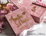 RINGTRÄGERBOXEN & KISSEN Samtkästchen für den Trauungszeremonie Personalisierte Hochzeitsbox für ihn und sie, handgemachtes Hochzeitsringkissen • Luxuriöses Ringträgerkissen • Individuelles Glamour-Ringträgerkissen12