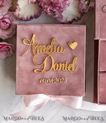 RINGTRÄGERBOXEN & KISSEN Samtkästchen für den Trauungszeremonie Personalisierte Hochzeitsbox für ihn und sie, handgemachtes Hochzeitsringkissen • Luxuriöses Ringträgerkissen • Individuelles Glamour-Ringträgerkissen12