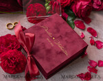 RINGTRÄGERBOXEN & KISSEN Samtkästchen für den Trauungszeremonie Luxus Samt Acryl Trauring Box, Glamour Maroon und gold Trauring Box, Elegante Trauring Box Samt Burgunder Pink, Handgemachte Trauring Box13