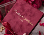 RINGTRÄGERBOXEN & KISSEN Samtkästchen für den Trauungszeremonie Luxus Samt Acryl Trauring Box, Glamour Maroon und gold Trauring Box, Elegante Trauring Box Samt Burgunder Pink, Handgemachte Trauring Box13