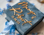 RINGTRÄGERBOXEN & KISSEN Samtkästchen für den Trauungszeremonie Staubblauer goldener Samt-Hochzeitsringbox für die Zeremonie, Ringbox für die Hochzeitszeremonie 3 Ringe Samt, Boho Glam Hochzeitsringboxen für ihn und sie, luxuriöse Samt-Ringbox doppelt, benutzerdefinierte Farben.14