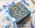 RINGTRÄGERBOXEN & KISSEN Samtkästchen für den Trauungszeremonie Staubblauer goldener Samt-Hochzeitsringbox für die Zeremonie, Ringbox für die Hochzeitszeremonie 3 Ringe Samt, Boho Glam Hochzeitsringboxen für ihn und sie, luxuriöse Samt-Ringbox doppelt, benutzerdefinierte Farben.14