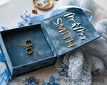 RINGTRÄGERBOXEN & KISSEN Samtkästchen für den Trauungszeremonie Staubblauer goldener Samt-Hochzeitsringbox für die Zeremonie, Ringbox für die Hochzeitszeremonie 3 Ringe Samt, Boho Glam Hochzeitsringboxen für ihn und sie, luxuriöse Samt-Ringbox doppelt, benutzerdefinierte Farben.14