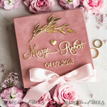 RING BEARER BOXES & PILLOWS Velvet ring box for wedding ceremony Ring Box for Wedding Ceremony 3 rings, Blush Pink Golden velvet Wedding Ring Box for ceremony ceremony velvet, Glamour Wedding Ring Boxes his hers, Luxury Velvet Ring box double Custom Colors12