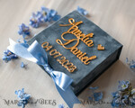 RINGTRÄGERBOXEN & KISSEN Samtkästchen für den Trauungszeremonie Staubblauer goldener Samt Hochzeit Ring Box für Zeremonie, Ring Box für Hochzeitszeremonie 3 Ringe Samt, Boho Glam Hochzeit Ring Boxen für ihn und sie, Luxus Samt Ring Box doppelt benutzerdefinierte Farben.11