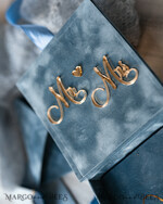 RINGTRÄGERBOXEN & KISSEN Samtkästchen für den Trauungszeremonie Staubblauer goldener Samt Hochzeit Ring Box für Zeremonie, Ring Box für Hochzeitszeremonie 3 Ringe Samt, Boho Glam Hochzeit Ring Boxen für ihn und sie, Luxus Samt Ring Box doppelt benutzerdefinierte Farben.11