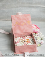 RINGTRÄGERBOXEN & KISSEN Samtkästchen für den Trauungszeremonie Luxuriöse Samt-Eheringe-Box, elegante Hochzeitsbox aus samtigem blush Pink, zarte und handgefertigte Eheringe-Box.18