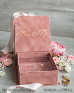 RINGTRÄGERBOXEN & KISSEN Samtkästchen für den Trauungszeremonie Luxuriöse Samt-Eheringe-Box, elegante Hochzeitsbox aus samtigem blush Pink, zarte und handgefertigte Eheringe-Box.18