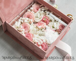 RINGTRÄGERBOXEN & KISSEN Samtkästchen für den Trauungszeremonie Luxuriöse Samt-Eheringe-Box, elegante Hochzeitsbox aus samtigem blush Pink, zarte und handgefertigte Eheringe-Box.18
