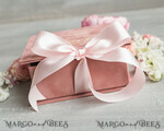 RINGTRÄGERBOXEN & KISSEN Samtkästchen für den Trauungszeremonie Luxuriöse Samt-Eheringe-Box, elegante Hochzeitsbox aus samtigem blush Pink, zarte und handgefertigte Eheringe-Box.18