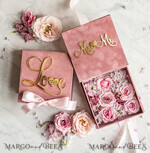 RING BEARER BOXES & PILLOWS Velvet ring box for wedding ceremony Ring Box for Wedding Ceremony 3 rings, Blush Pink Golden velvet Wedding Ring Box for ceremony ceremony velvet, Glamour Wedding Ring Boxes his hers, Luxury Velvet Ring box double Custom Colors10